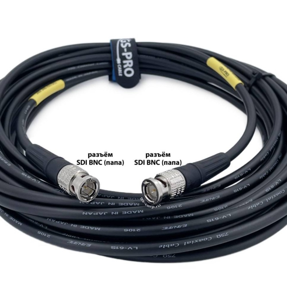 Кабель видео 1xBNC - 1xBNC GS-PRO 6G SDI BNC-BNC mob black 4K UHD 2160p30 27.0m