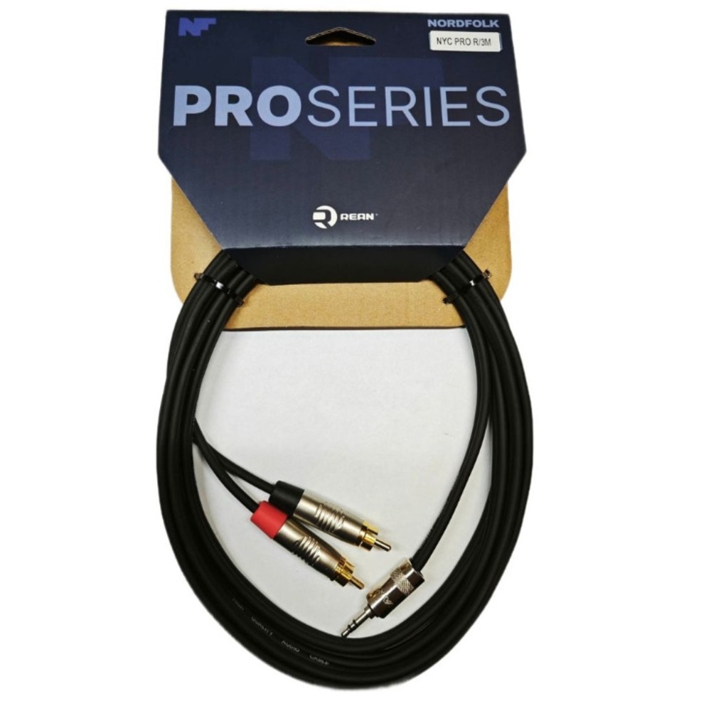 Кабель аудио 1xMini Jack - 2xRCA NORDFOLK NYC PRO R/3M.0m