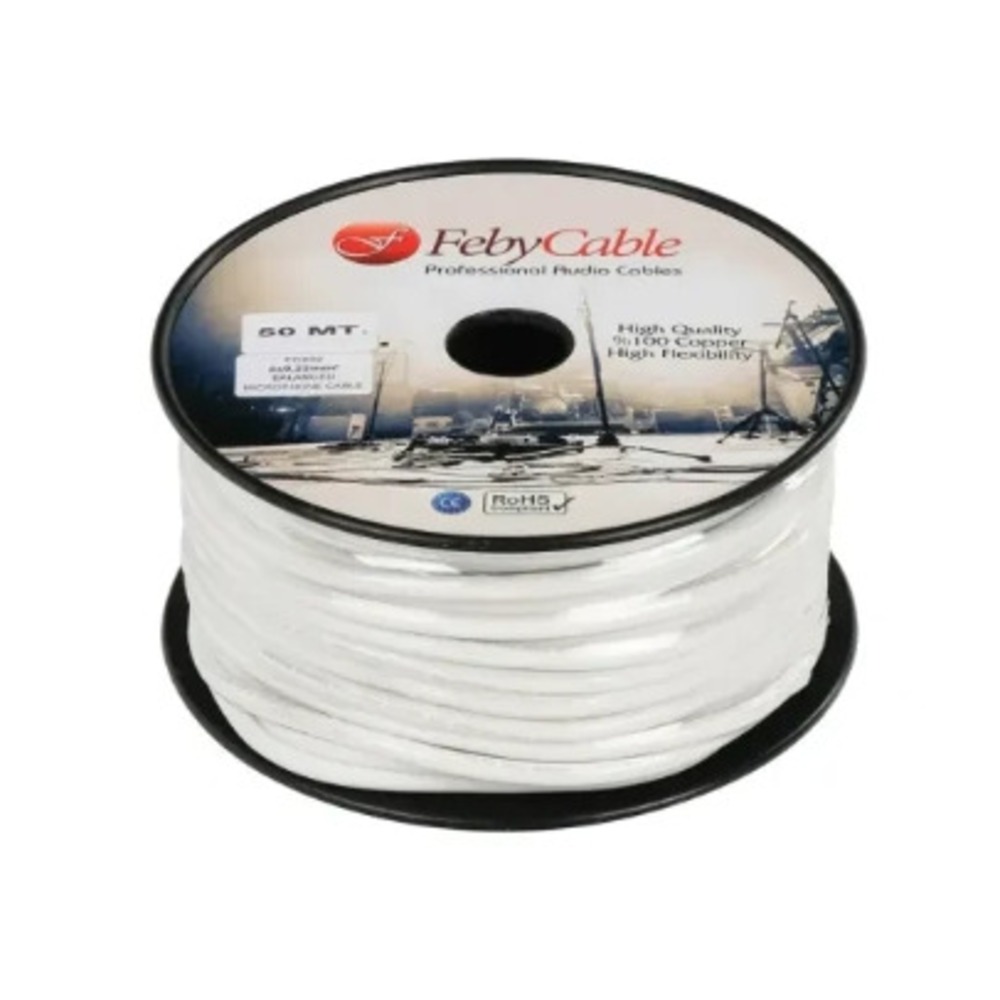 Кабель микрофонный на катушках FEBY CABLE FC222WH-50 50.0m