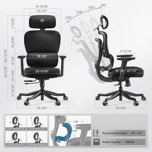 Эргономичное компьютерное кресло Eureka ERK-GC12-GY-V1