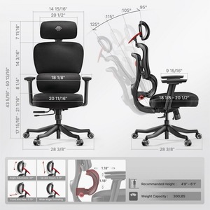 Эргономичное компьютерное кресло Eureka ERK-GC12-R-V1