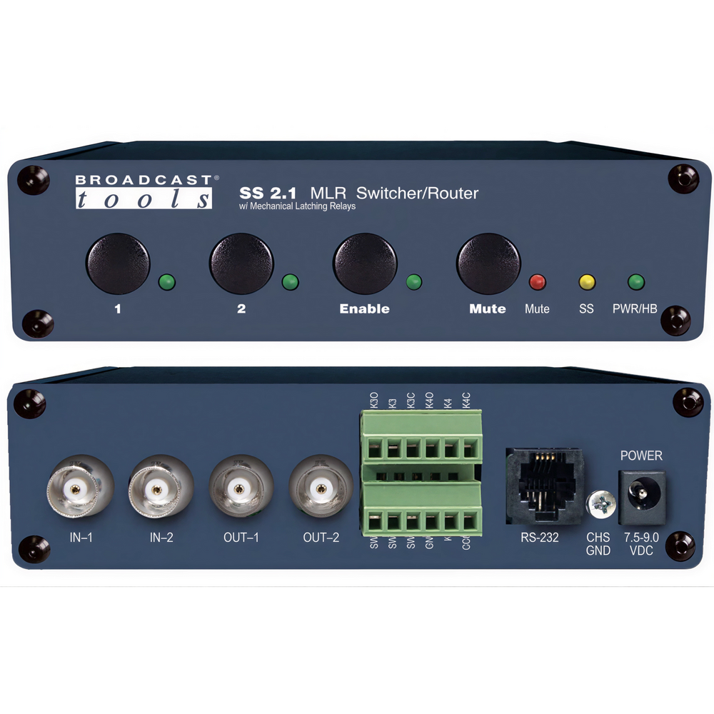 Коммутатор RGB/S/HV, VGA и аудио Broadcast Tools SS2.1 BNC III