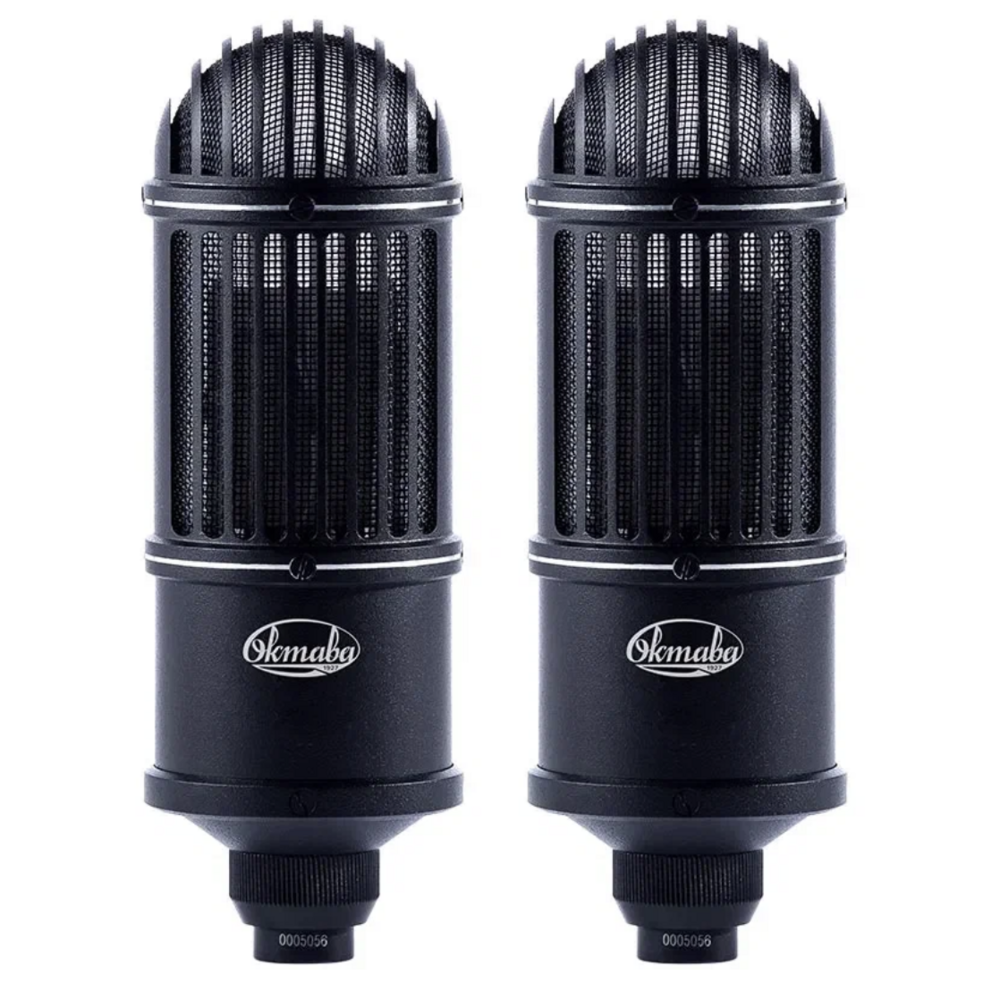 Микрофон студийный конденсаторный Октава МЛ-52-02 (стереопара, черный, в деревянном футляре)