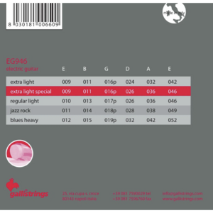 Струны для электрогитары Galli Strings EG0946