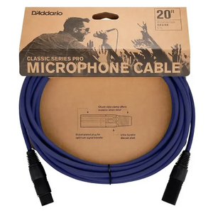 Кабель аудио 1xXLR - 1xXLR DAddario PW-CPMIC-20GY 6.0m