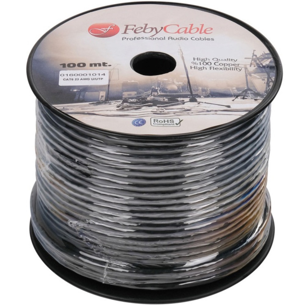 Кабель витая пара на катушке Feby Cable CAT6UBK-100 100.0m