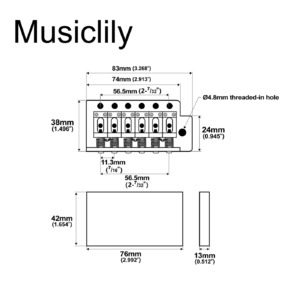 Бридж для гитары Musiclily MX1530GD