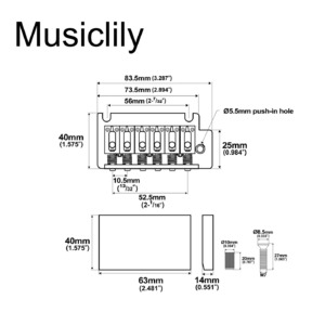 Бридж для гитары Musiclily MX1701CR