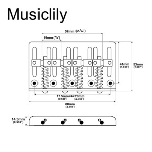 Бридж для гитары Musiclily MX1894GD