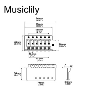 Бридж для гитары Musiclily MX2589CR