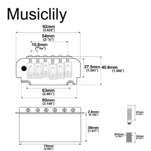 Бридж для гитары Musiclily MX2594CR