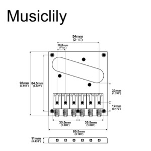 Бридж для гитары Musiclily MX2606BK