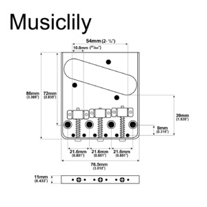 Бридж для гитары Musiclily MX2610BK