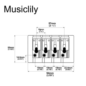Бридж для гитары Musiclily MX2816GD
