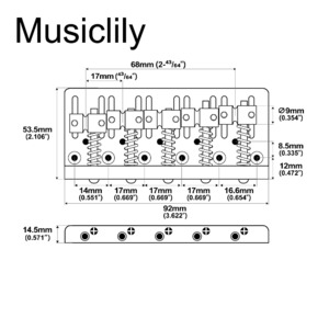 Бридж для гитары Musiclily MX2822CR