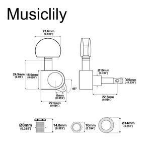 Колки для гитары 3+3 Musiclily MX1343CR-3MX1344CR-3
