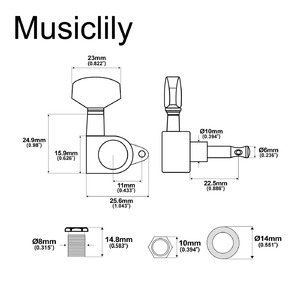 Колки для гитары 3+3 Musiclily MX1348CR-3MX1349CR-3