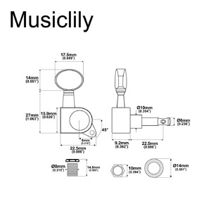 Колки для гитары Musiclily MX1347BK-6
