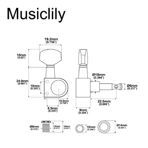 Колки для гитары Musiclily MX1350BK-6