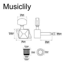 Колки для гитары Musiclily MX1353CR-6