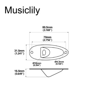 Накладка выходного разъема гитары Musiclily MX2640GD