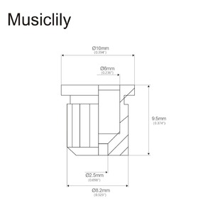 Втулка для крепления струн сквозь корпус Musiclily MX1857BK-6