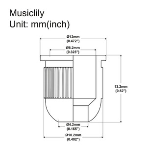 Втулка для крепления струн сквозь корпус для бас-гитары Musiclily MX2214BK-5