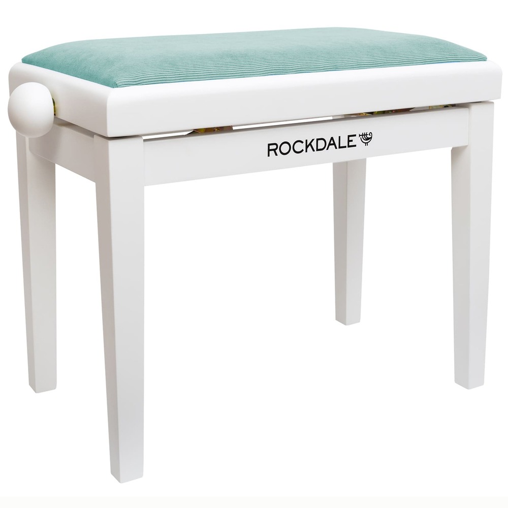 Деревянная банкетка для пианино с регулировкой высоты Rockdale Rhapsody 131 SV White Cool Mint