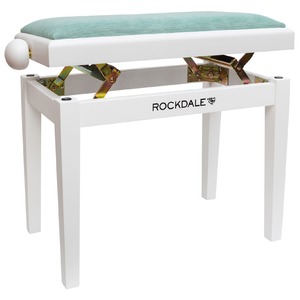 Деревянная банкетка для пианино с регулировкой высоты Rockdale Rhapsody 131 SV White Cool Mint