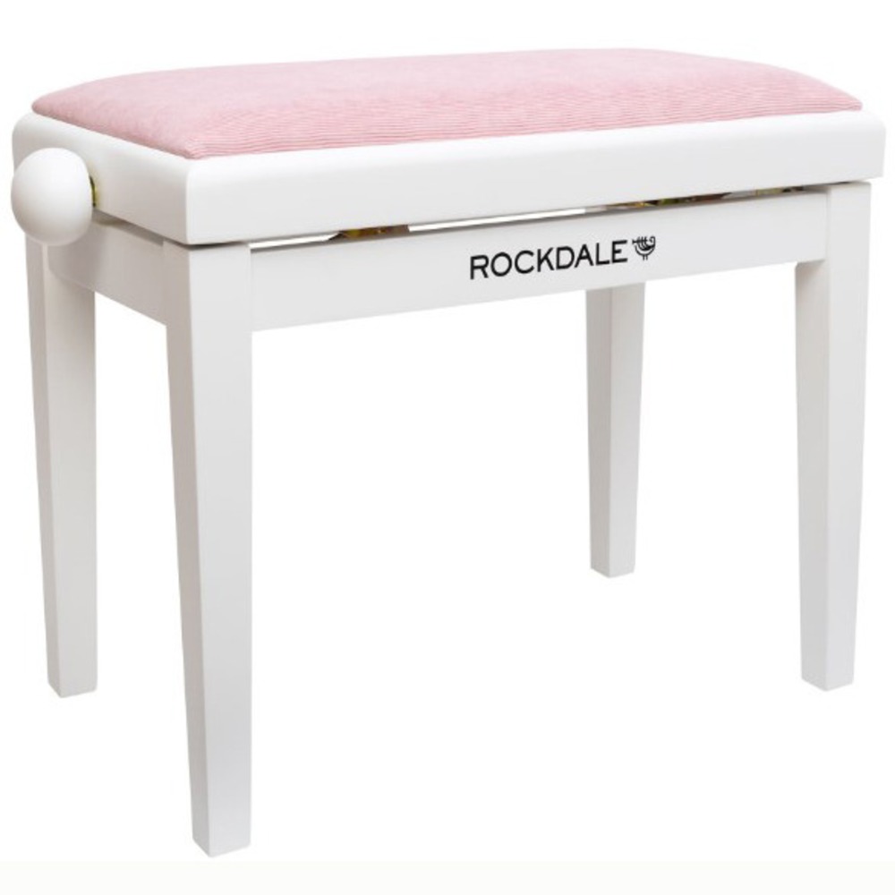 Деревянная банкетка для пианино с регулировкой высоты Rockdale Rhapsody 131 SV White Dusty Pink