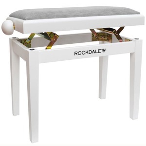 Деревянная банкетка для пианино с регулировкой высоты Rockdale Rhapsody 131 SV White Light Grey