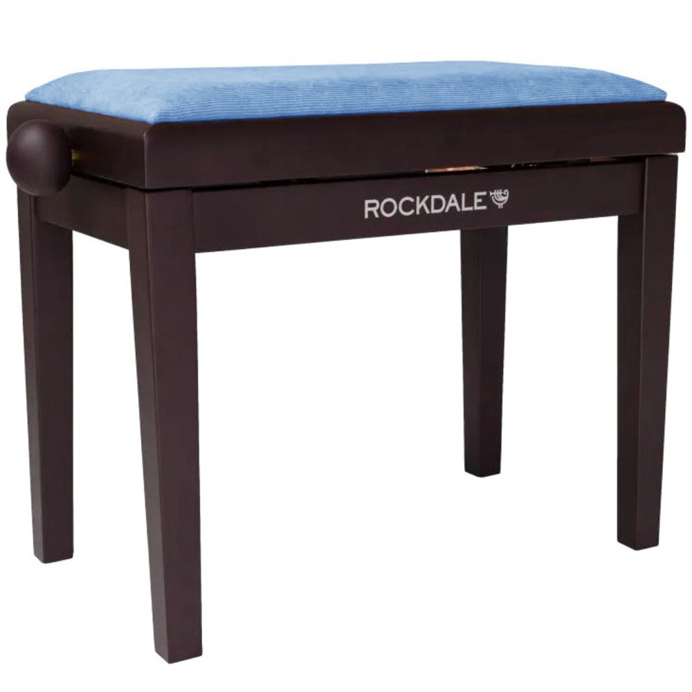 Деревянная банкетка для пианино с регулировкой высоты Rockdale Rhapsody 131 SV Rosewood Royal Blue