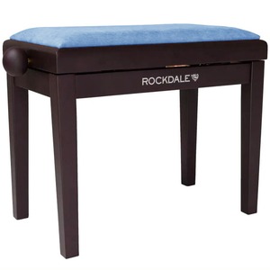 Деревянная банкетка для пианино с регулировкой высоты Rockdale Rhapsody 131 SV Rosewood Royal Blue