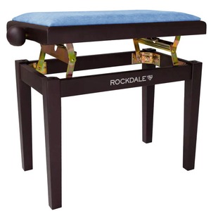 Деревянная банкетка для пианино с регулировкой высоты Rockdale Rhapsody 131 SV Rosewood Royal Blue