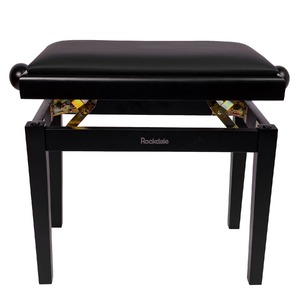 Деревянная банкетка для пианино с регулировкой высоты Rockdale Rhapsody 131 Black Turquoise
