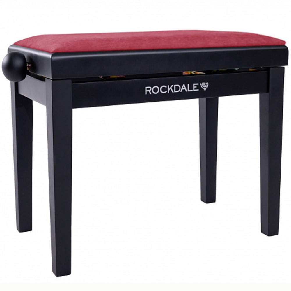 Деревянная банкетка для пианино с регулировкой высоты Rockdale Rhapsody 131 SV Black Red