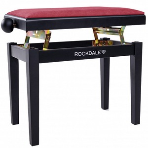 Деревянная банкетка для пианино с регулировкой высоты Rockdale Rhapsody 131 SV Black Red