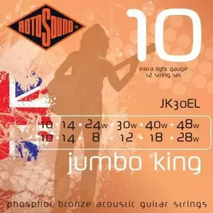 Комплект струн для 12-струнной акустической гитары 10-48 Rotosound JK30EL