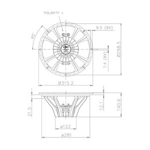 Динамик 12, 300Вт Faital Pro 12PR300-8