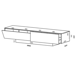 Тумба для ТВ Spectral BR2001 BG-LR-BG-SW-SL
