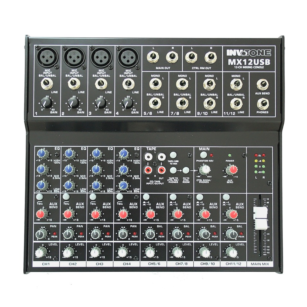 Аналоговый микшер Invotone MX12USB