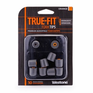 Сменные амбушюры Westone 62800 True-Fit Foam Tips Orange (10 pack)