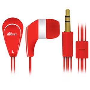 Наушники внутриканальные классические Ritmix RH-181 Red